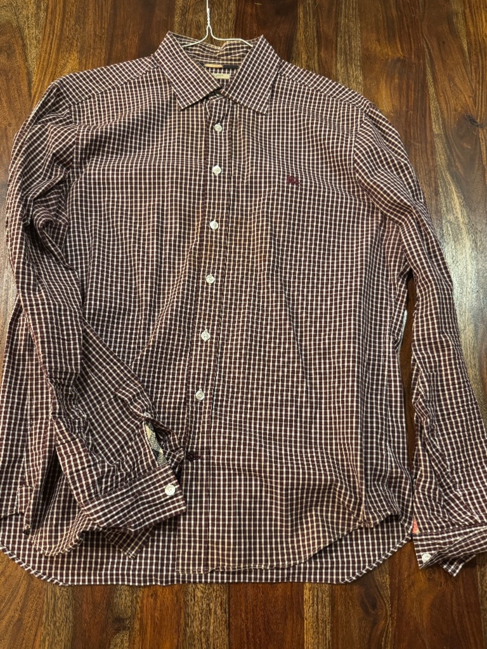Large Burgundy Burberry dress shirt